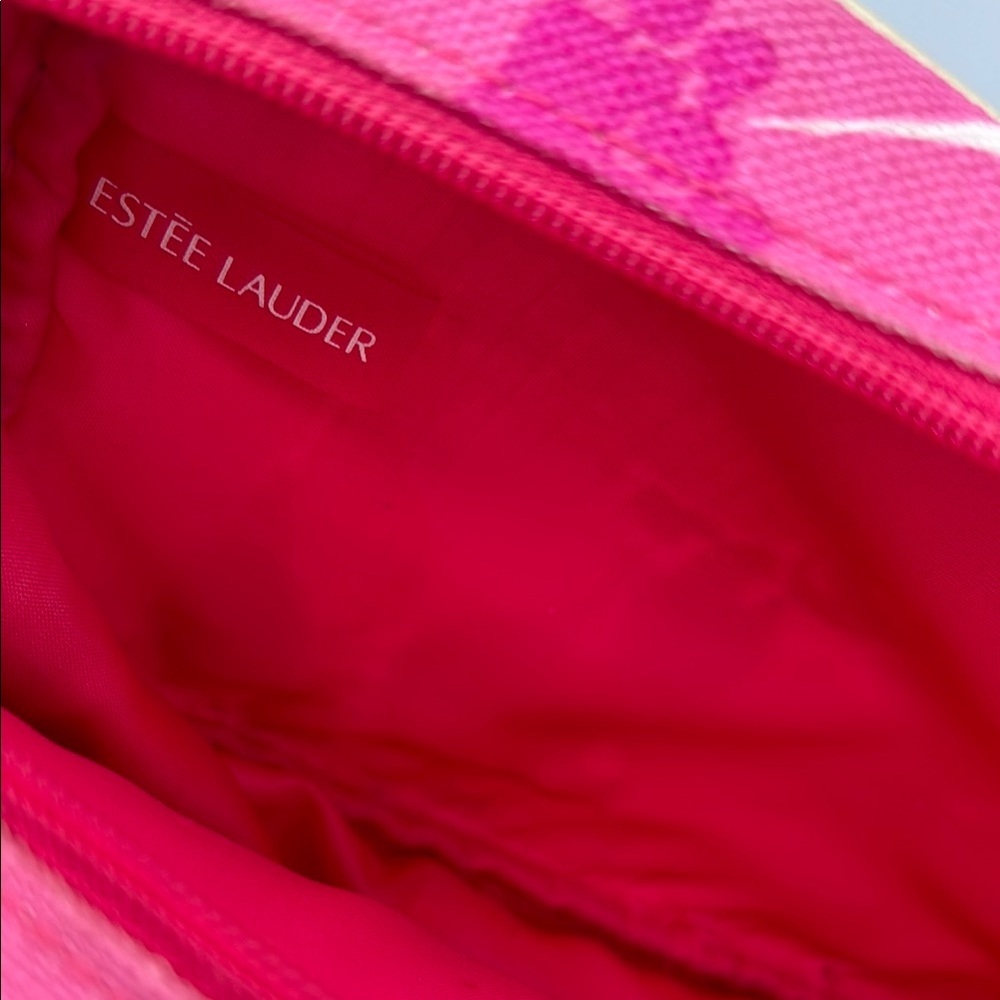 Lily Pulitzer for Estee Lauder Pink Floral Cosmetic Bag Makeup Organize Travel - Picture 7 of 8